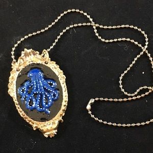 Handmade framed octopus necklace